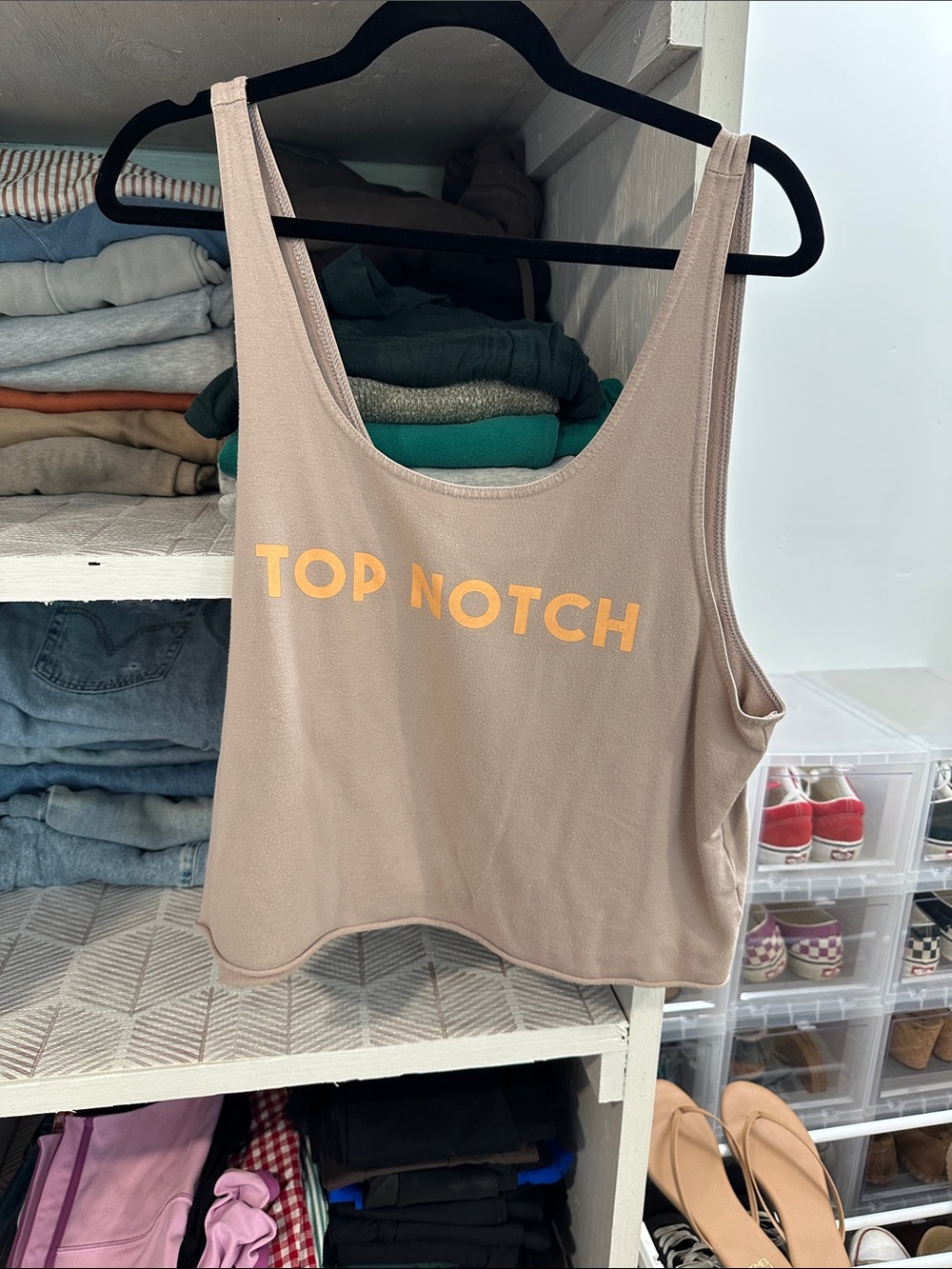 Aerie Beige "Top Notch" Scoop Tank Top Open Back Size Large